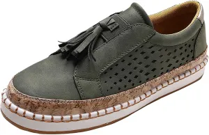 Non Slip Shoes Women Low Top Tassel Two-Color Stitching Athletic Shoes Casual Fashion Comfortable Walking Sneakers