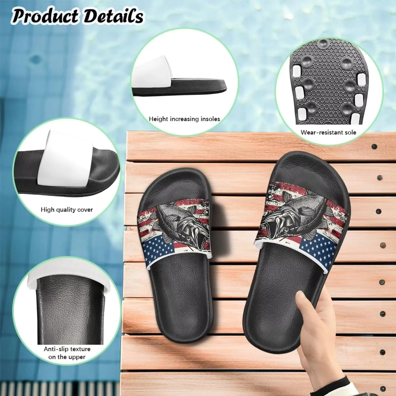 Ocean Animals Slide Sandals for Boys Girsl Cartoon Kids Slides Open Toe Design