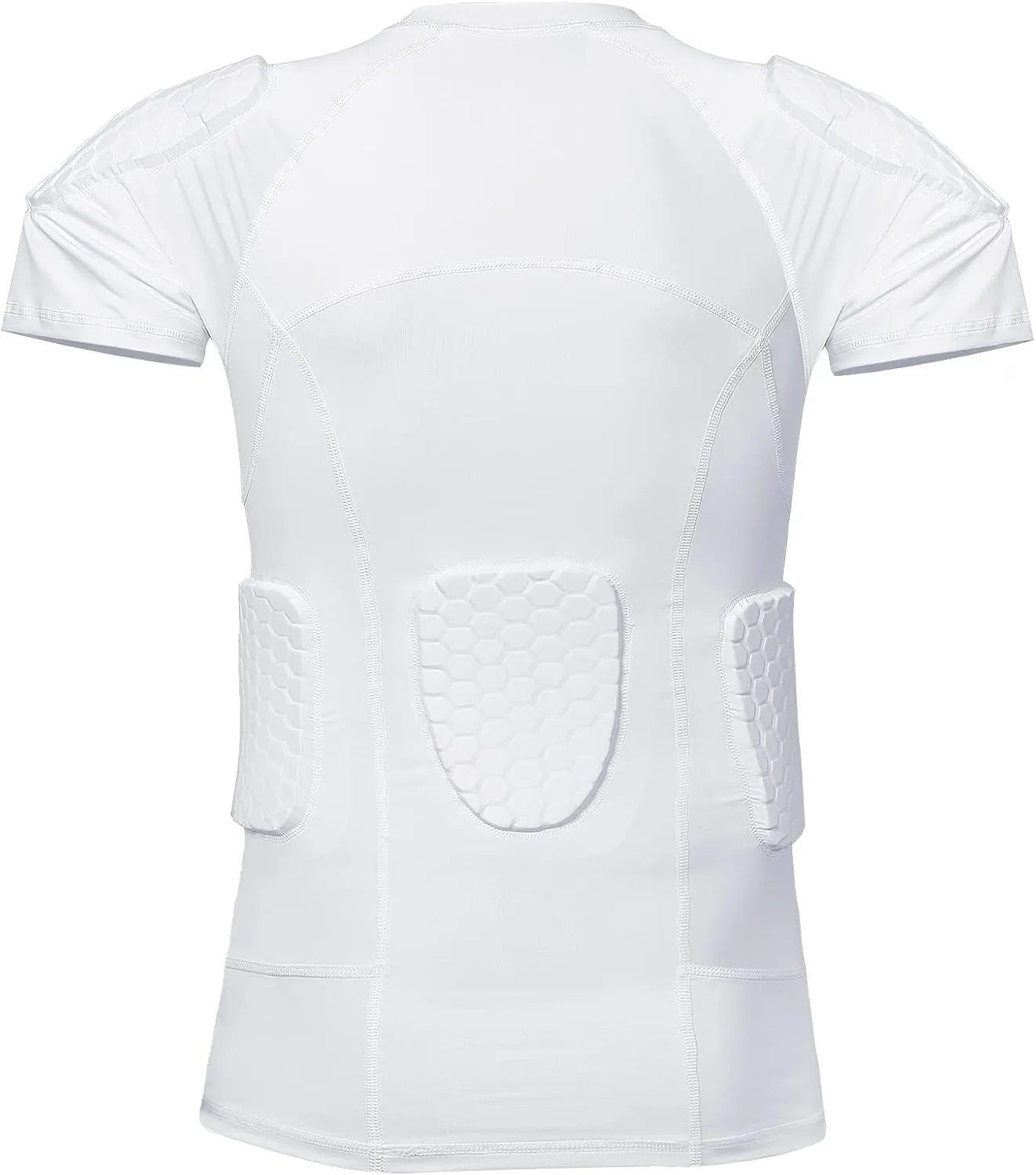 Padded Compression Shirt with Rib Protectors Football Protective Gear Football Padded Shirt Men with Chest Rib Protector