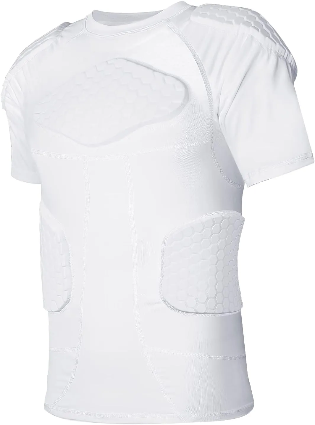 Padded Compression Shirt with Rib Protectors Football Protective Gear Football Padded Shirt Men with Chest Rib Protector