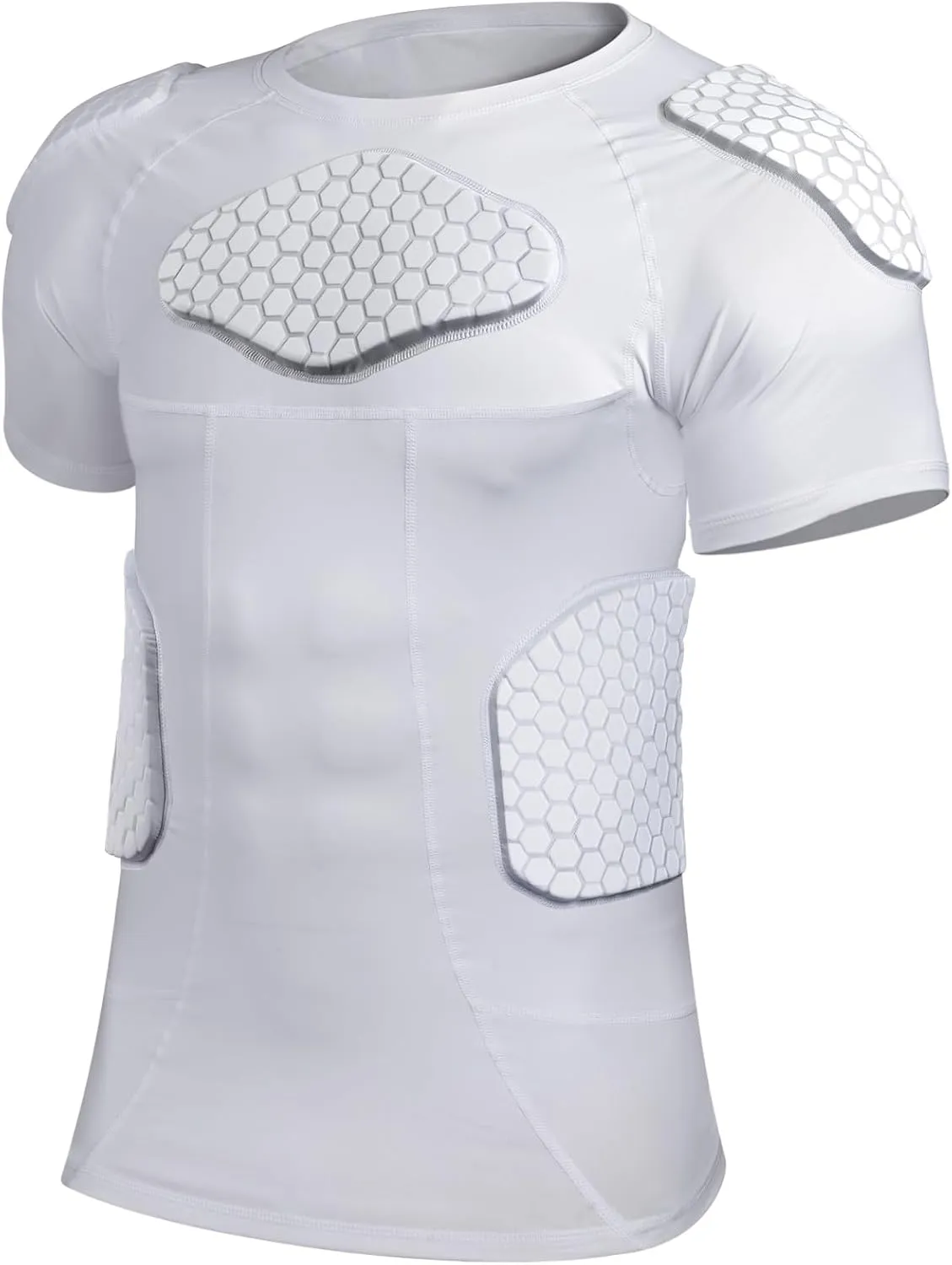 Padded Compression Shirt with Rib Protectors Football Protective Gear Football Padded Shirt Men with Chest Rib Protector