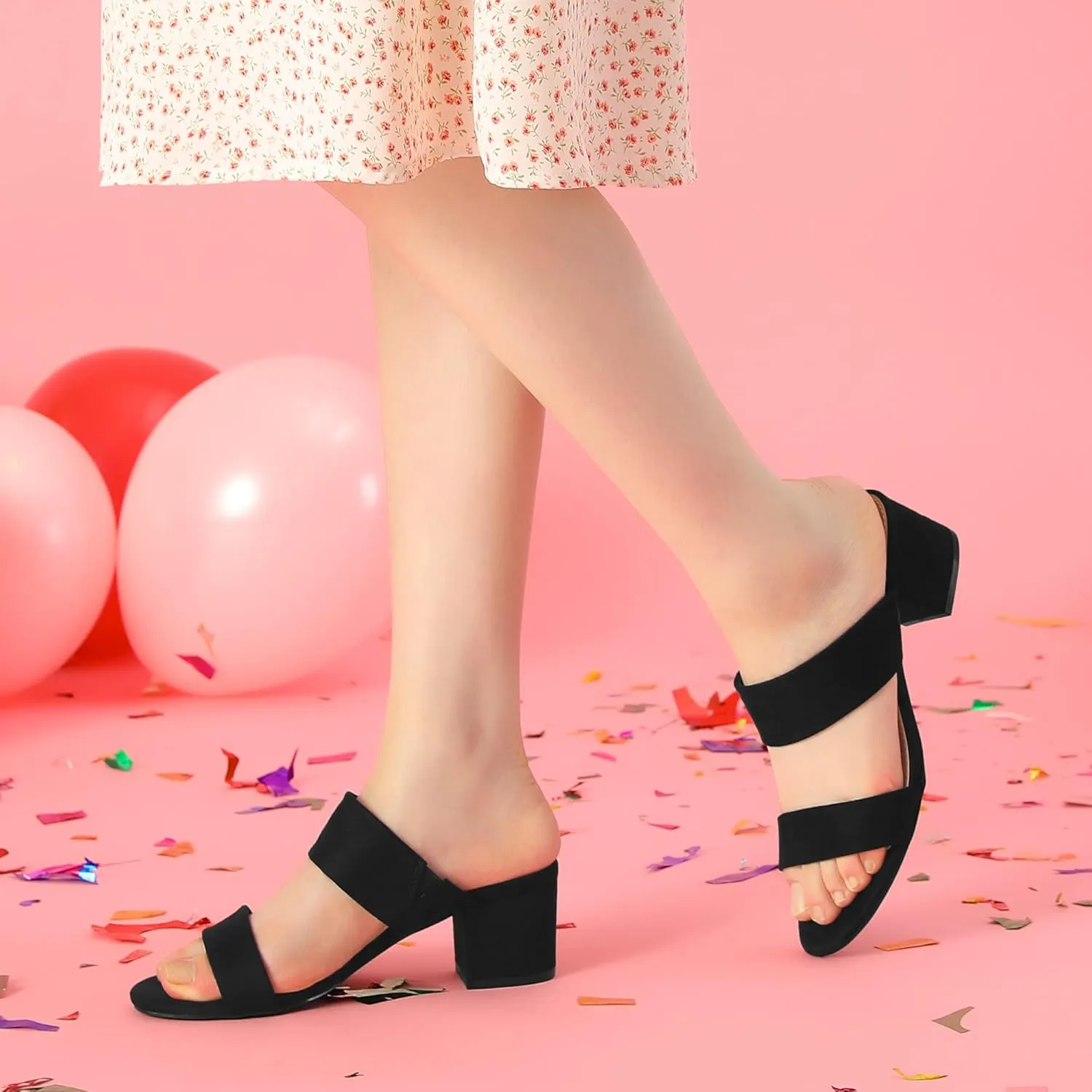Perphy Open Toe Block Heels Slide Heel Sandals for Women