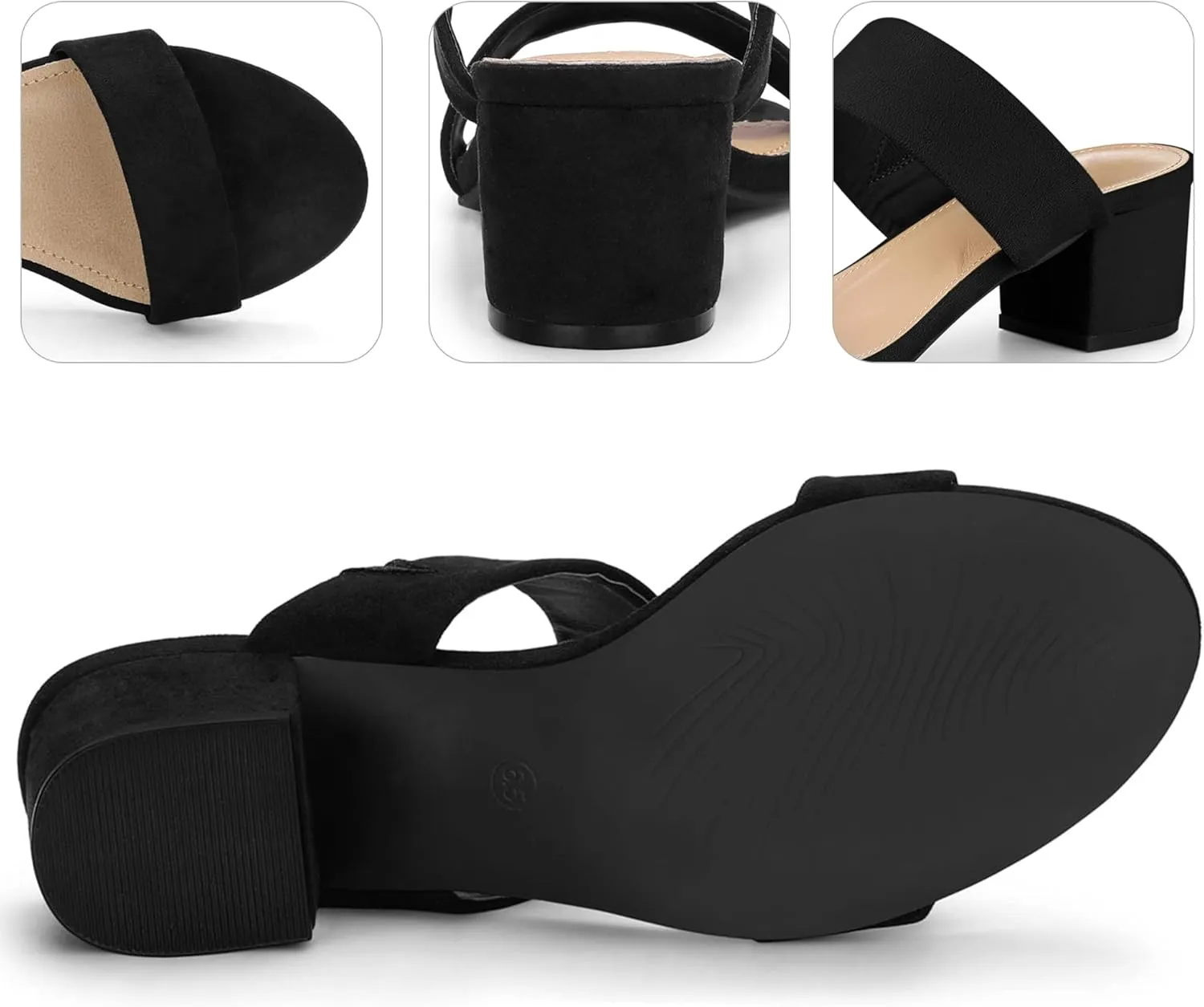 Perphy Open Toe Block Heels Slide Heel Sandals for Women