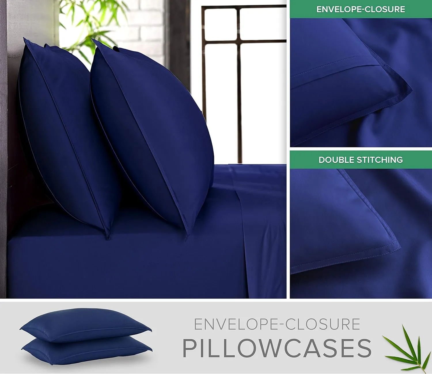 Pure Bamboo California King Sheets, Genuine 100% Organic Viscose Derived from Bamboo Bed Sheet Set, Soft & Cooling, Double Stitching, 2 Year Quality Promise (California King, Cobalt Blue)