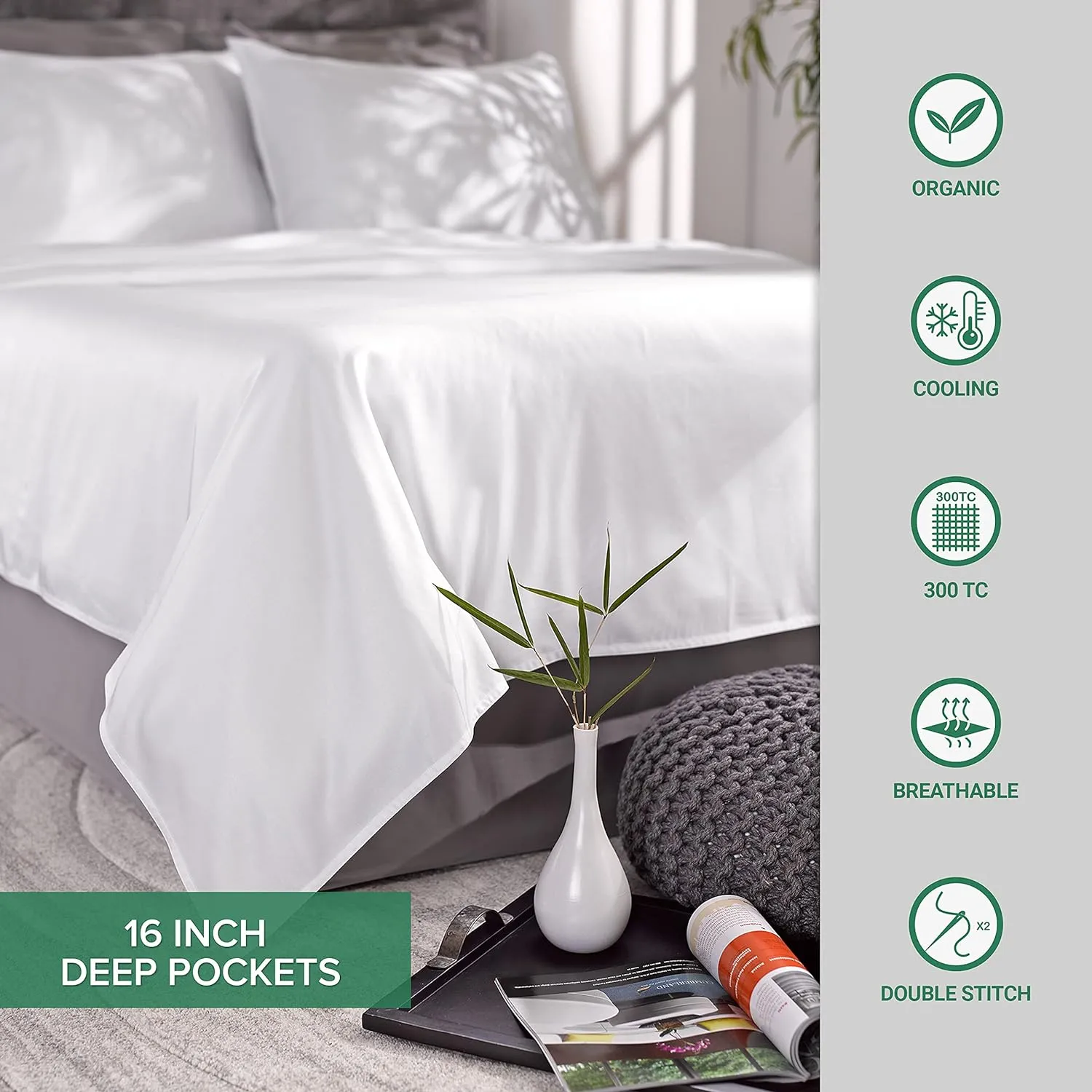 Pure Bamboo California King Sheets, Genuine 100% Organic Viscose Derived from Bamboo Bed Sheet Set, Soft & Cooling, Double Stitching, 2 Year Quality Promise (California King, Cobalt Blue)