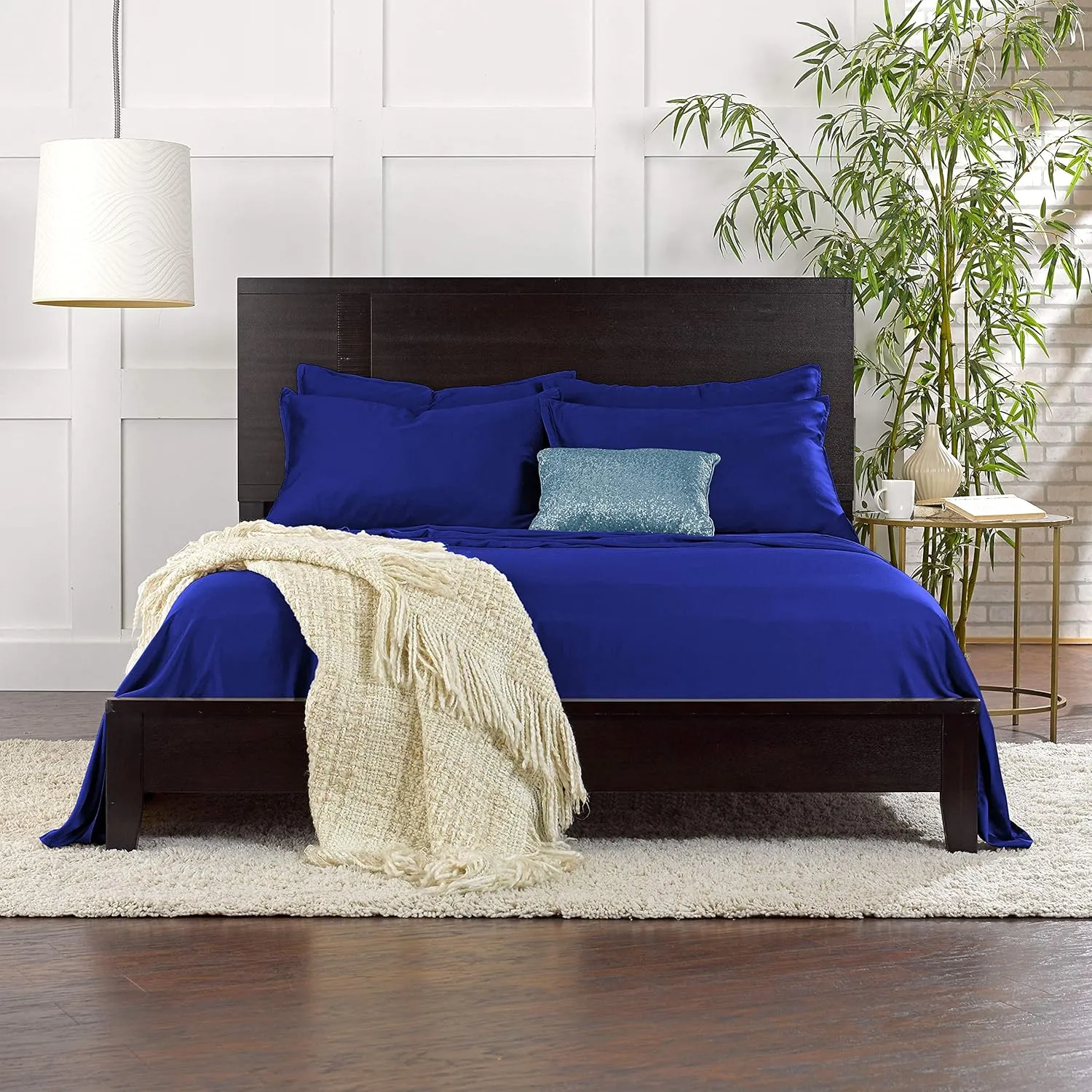 Pure Bamboo California King Sheets, Genuine 100% Organic Viscose Derived from Bamboo Bed Sheet Set, Soft & Cooling, Double Stitching, 2 Year Quality Promise (California King, Cobalt Blue)