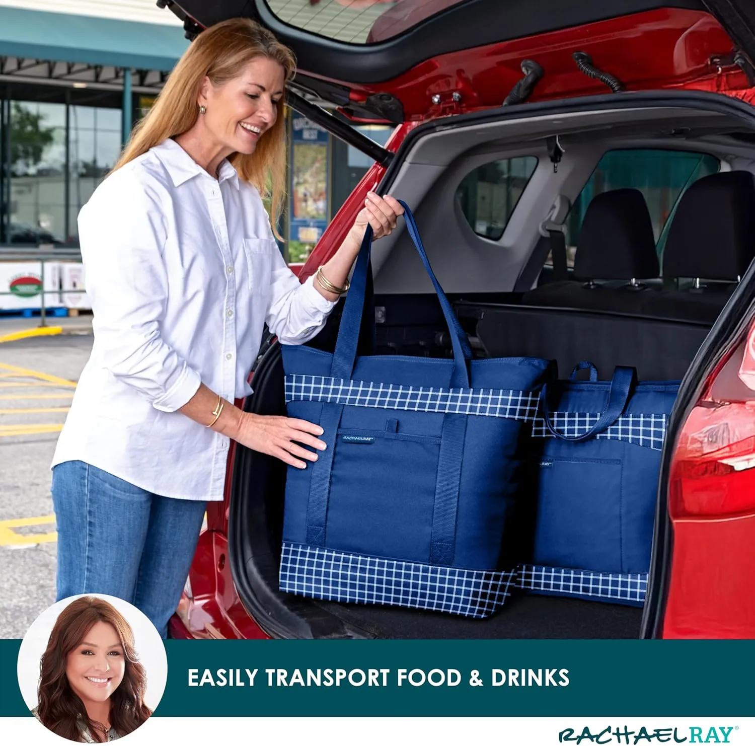 Rachael Ray Jumbo Chillout Thermal Tote, Insulated Soft Sided Cooler Bag