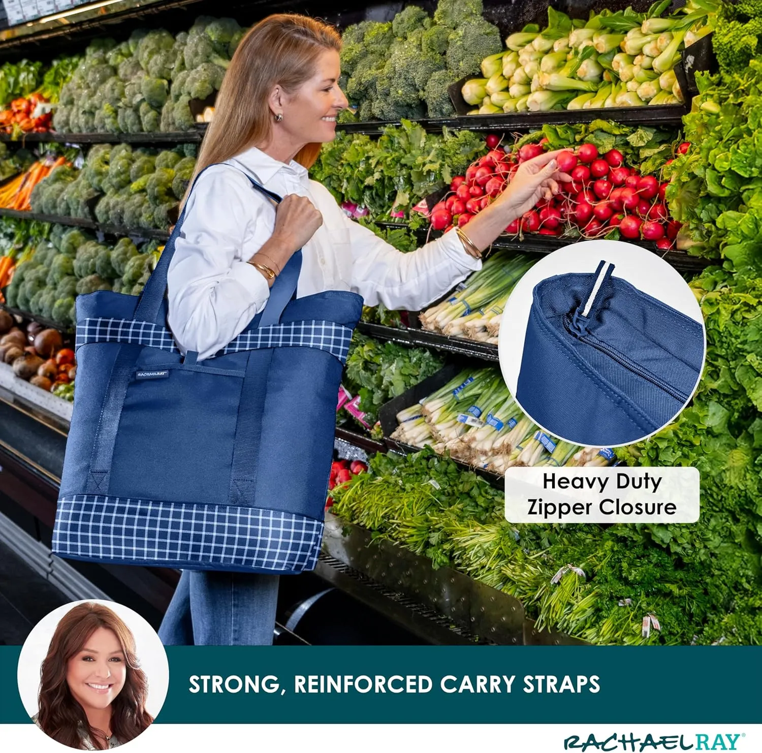 Rachael Ray Jumbo Chillout Thermal Tote, Insulated Soft Sided Cooler Bag