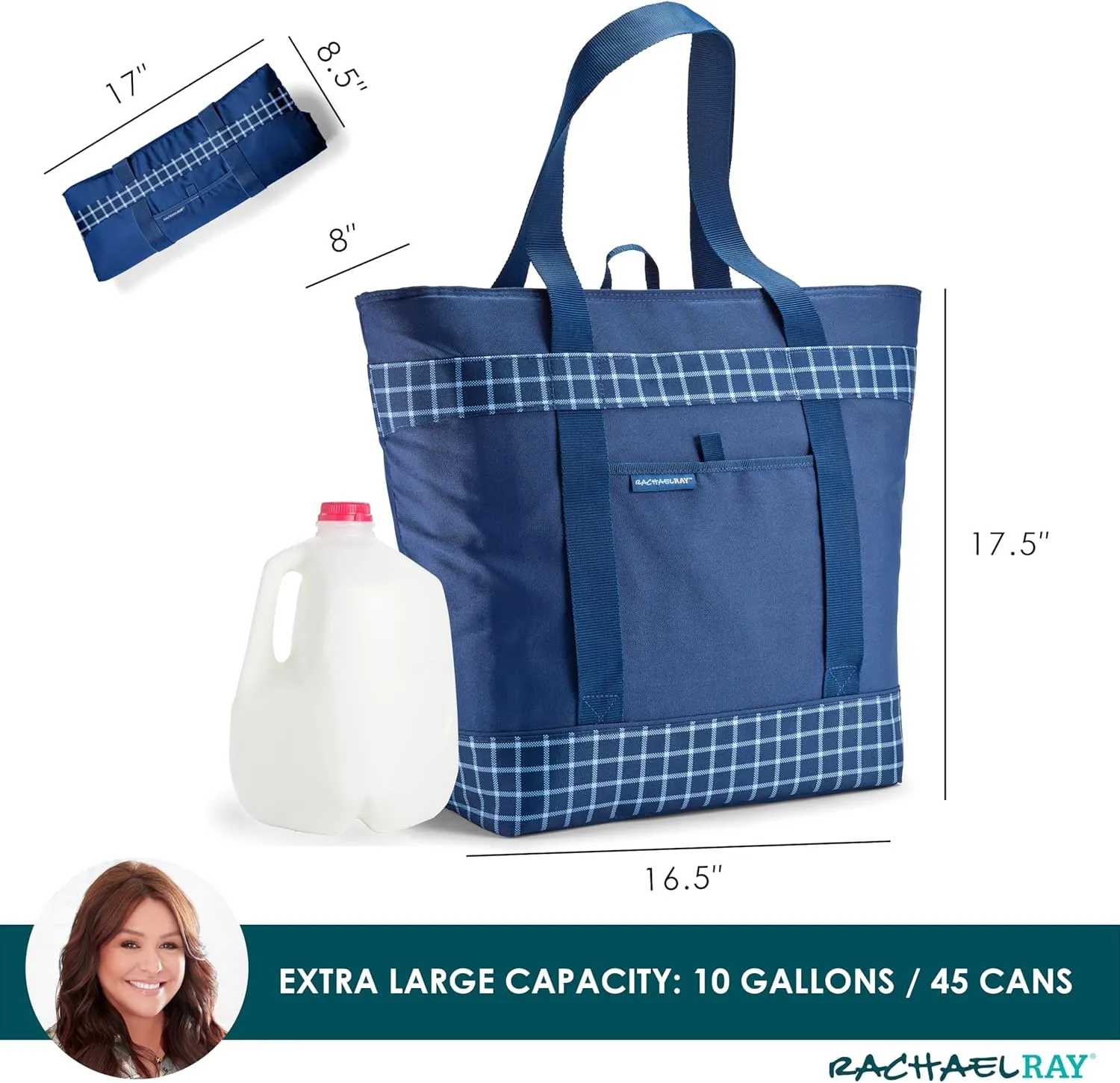 Rachael Ray Jumbo Chillout Thermal Tote, Insulated Soft Sided Cooler Bag