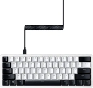 Razer PBT Keycap   Coiled Cable Upgrade Set: Durable Doubleshot PBT - Universal Compatibility - Keycap Removal Tool & Stabilizers - Tactically Coiled & Designed - Braided Fiber Cable - Classic Black