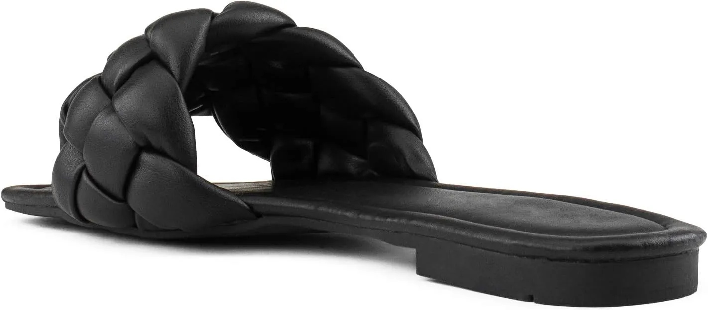 RF ROOM OF FASHION Women's Open Square Toe Trendy Slide Sandals