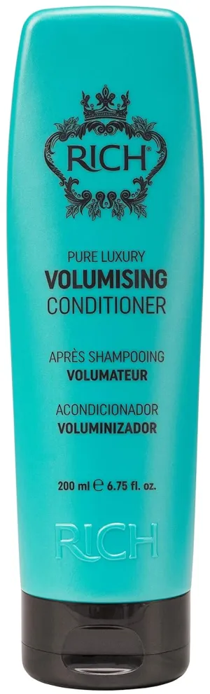 RICH Pure Luxury Volumizing Conditioner with Coconut Oil - Hair Thickening & Volume Conditioner for Fine & Flat Hair - Restores Softness & Shine, Fortifies & Strengthens Hair - 6.75 Oz
