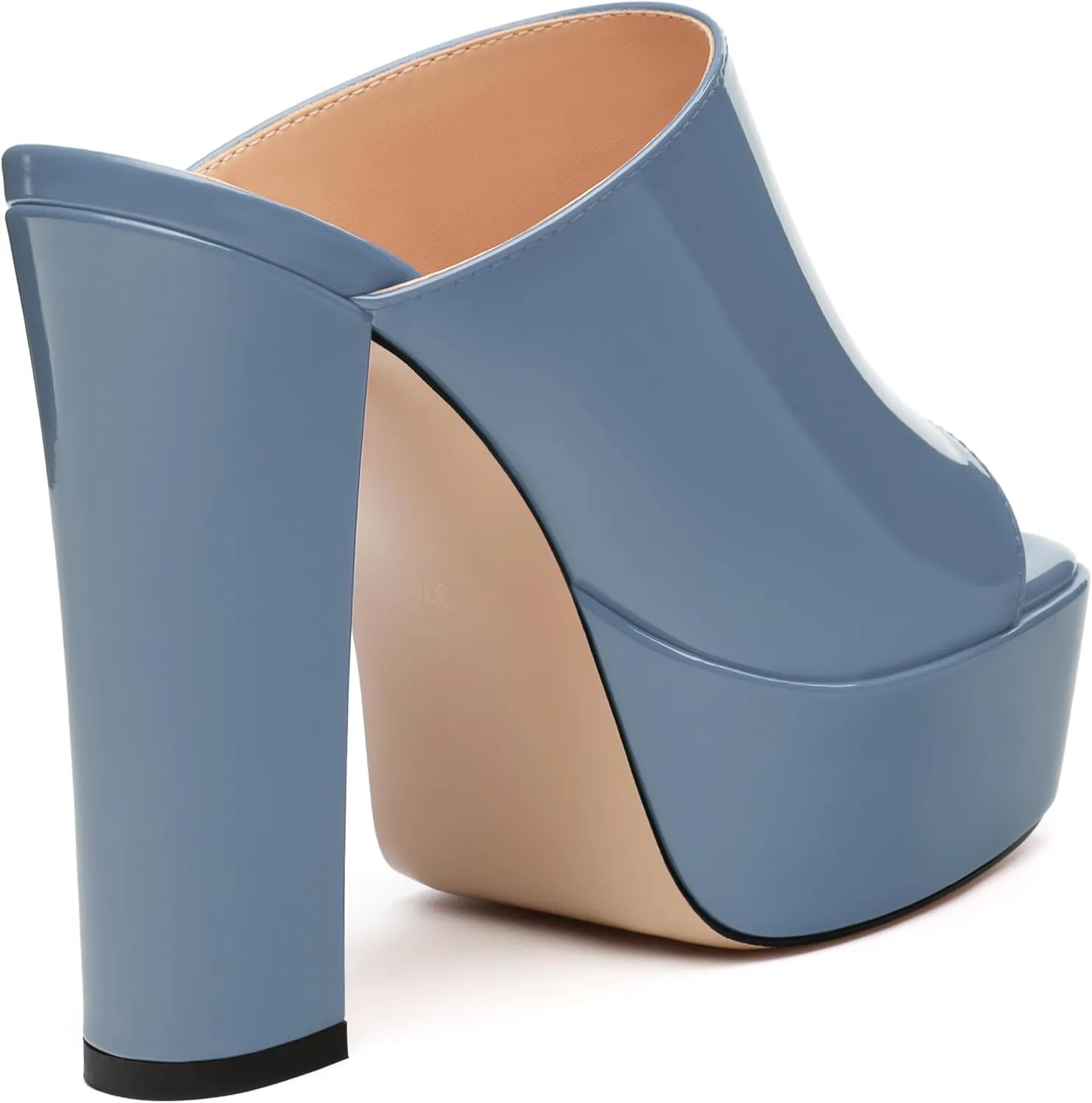 ROSERWISH Women's Platform Heels High Chunky Block Heel Sandals Sexy Open Toe Slip on Heels for Women Slide Mules Dressy Pumps Shoes