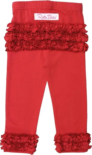 RuffleButts® Baby/Toddler Girls Soft Knit Ankle Length Ruffle Leggings