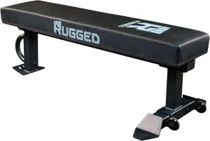 RUGGED STRENGTH: Y041 Flat Weight Bench - Large Workout Bench for Home Gym - Exercise Bench for Strength Training and Bodybuilding, 1500lbs Capacity