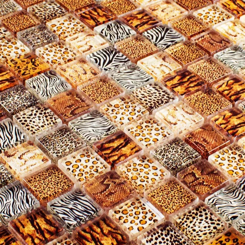 Safari Mosaic Tiles Beige and Brown