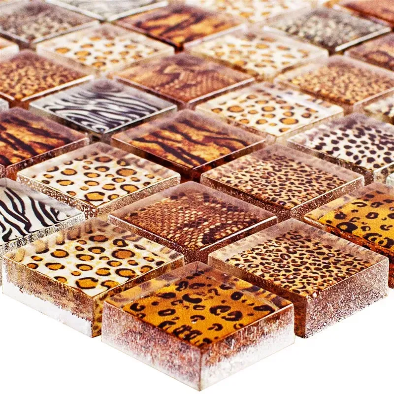 Safari Mosaic Tiles Beige and Brown