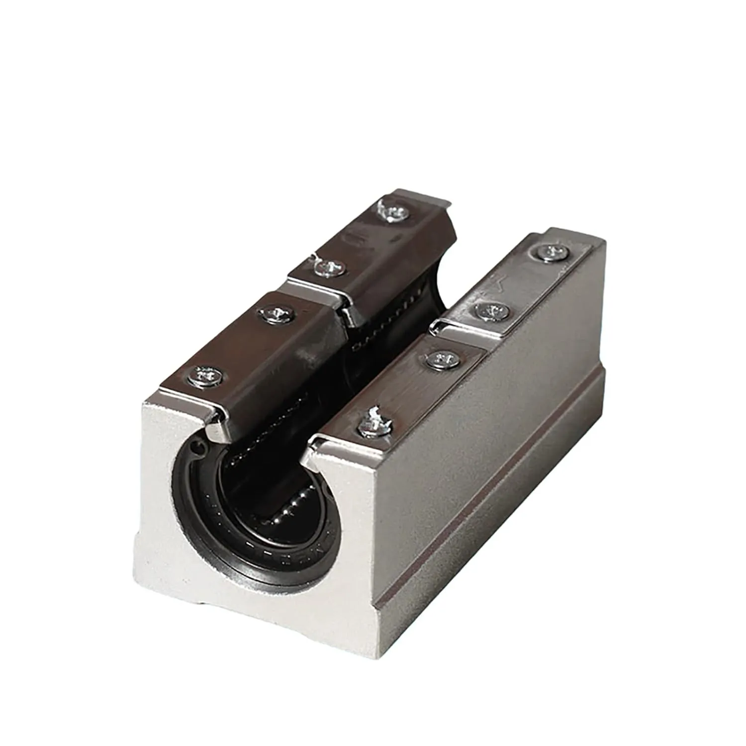 SBR16LUU Bearing Blocks, 2Pcs 16mm Open Long Sliding Ball Bearing Block for SBR16 Linear Motion Shaft Guides Slide Rails as CNC Linear Rail Kit