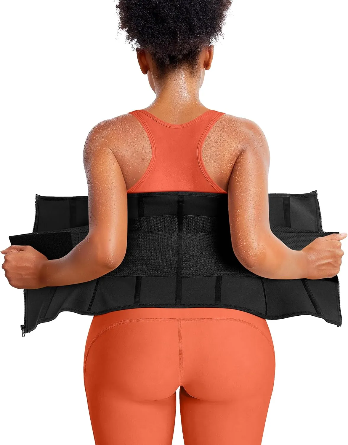 SCARBORO Waist Trainer for Women Belly Fat Sauna Sweat Waist Trimmer Corset for Stomach Wrap Workout Belt Shaper Band Zipper