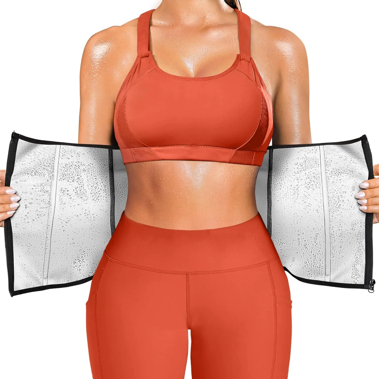 SCARBORO Waist Trainer for Women Belly Fat Sauna Sweat Waist Trimmer Corset for Stomach Wrap Workout Belt Shaper Band Zipper
