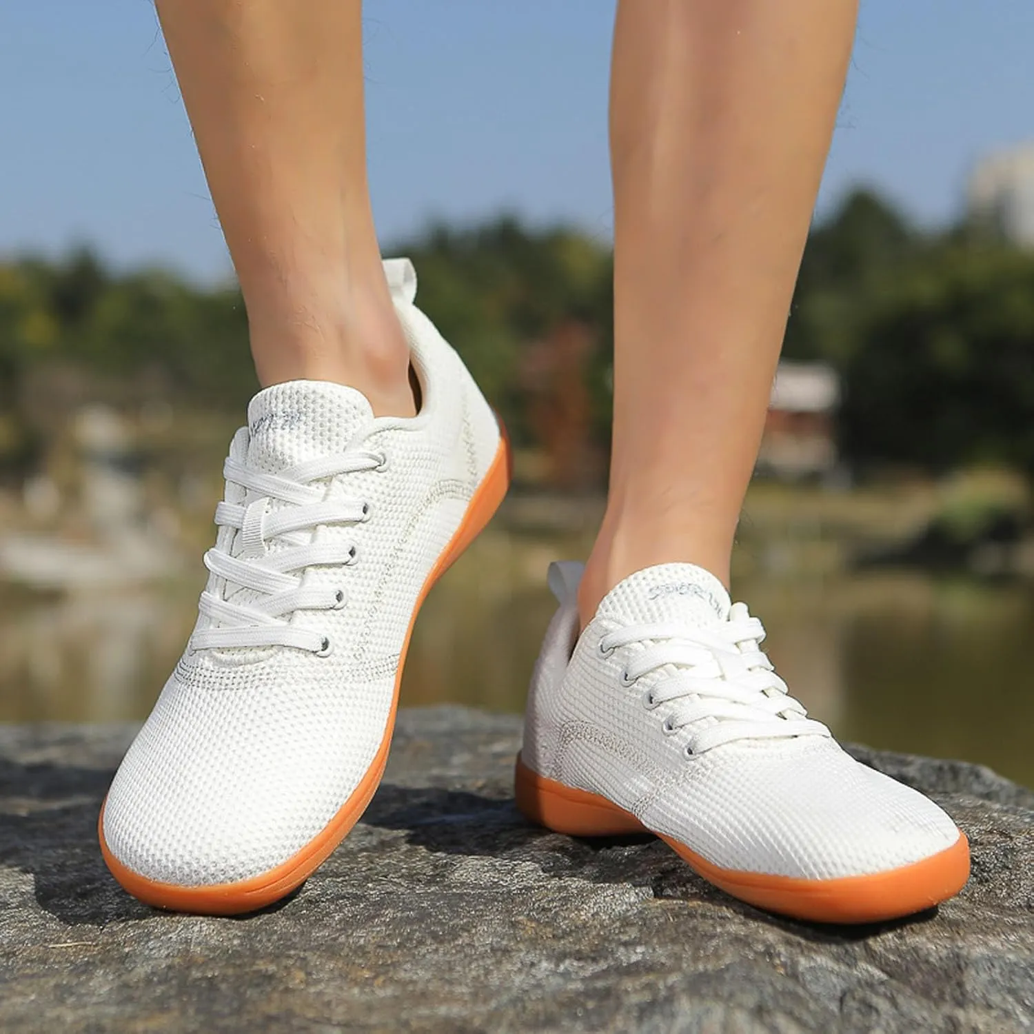 SECHRITE Barefoot Wide Toe Box Shoes Women's Men’s Minimalist Barefoot Shoes Zero Drop Sole Extra Wide Fashion Sneaker