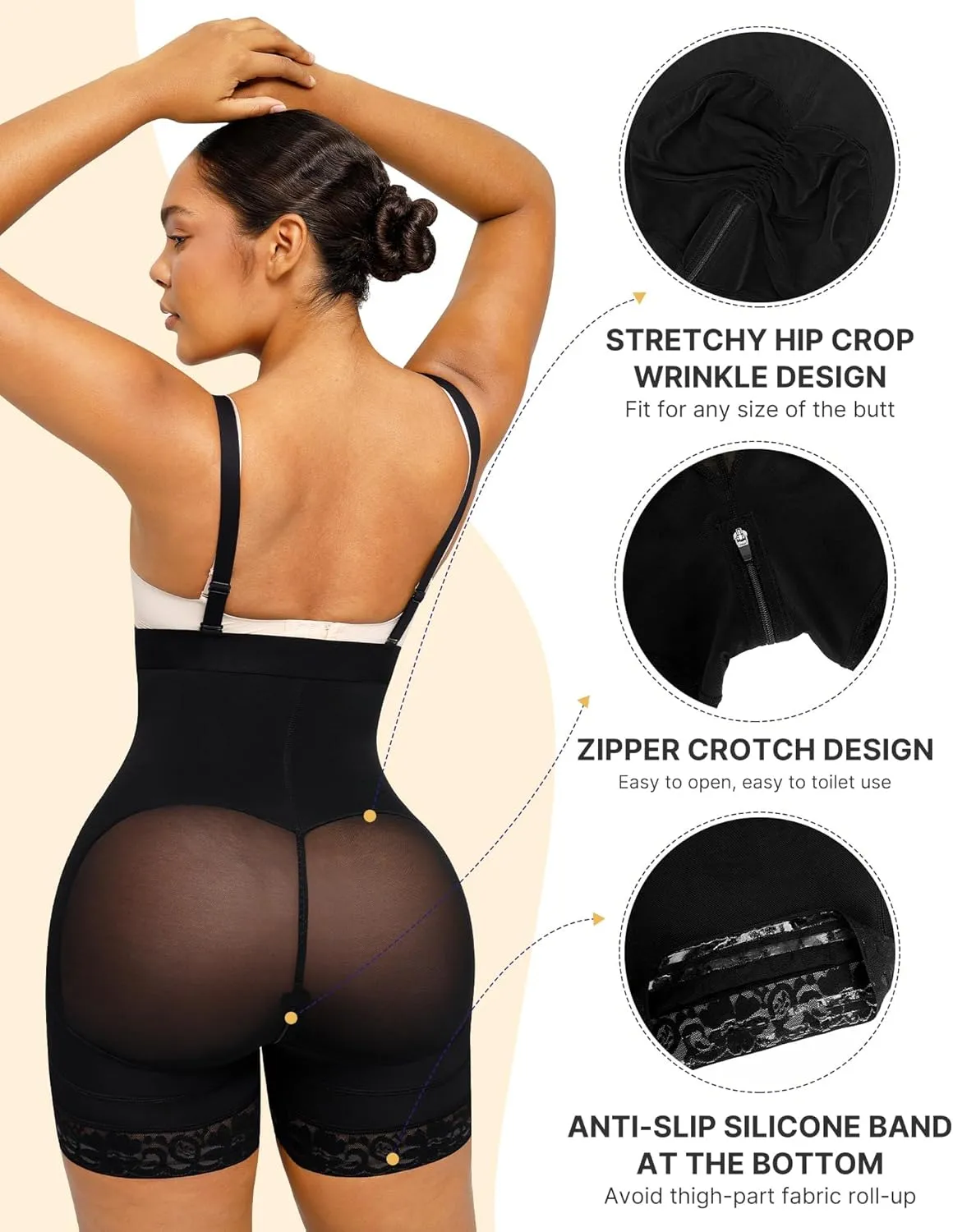 SHAPELLX Fajas Colombianas Shapewear for Women Tummy Control Plus Size Postpartum Body Shaper Butt Lifting Bodysuit
