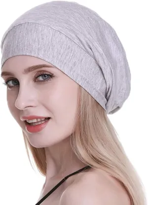 Silk Satin Lined Sleep Cap,Inner 19MM 100% Mulberry Silk Outer Viscose Nature Breathable for Hair