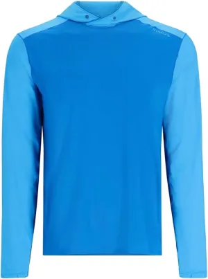 Simms SolarFlex UPF 50  Shirt - Premium Sun Protection Hoodie for Men, Lightweight, Quick-Dry, Breathable Outdoor Apparel for Men (Bright Blue/Seaport, XX-Large)