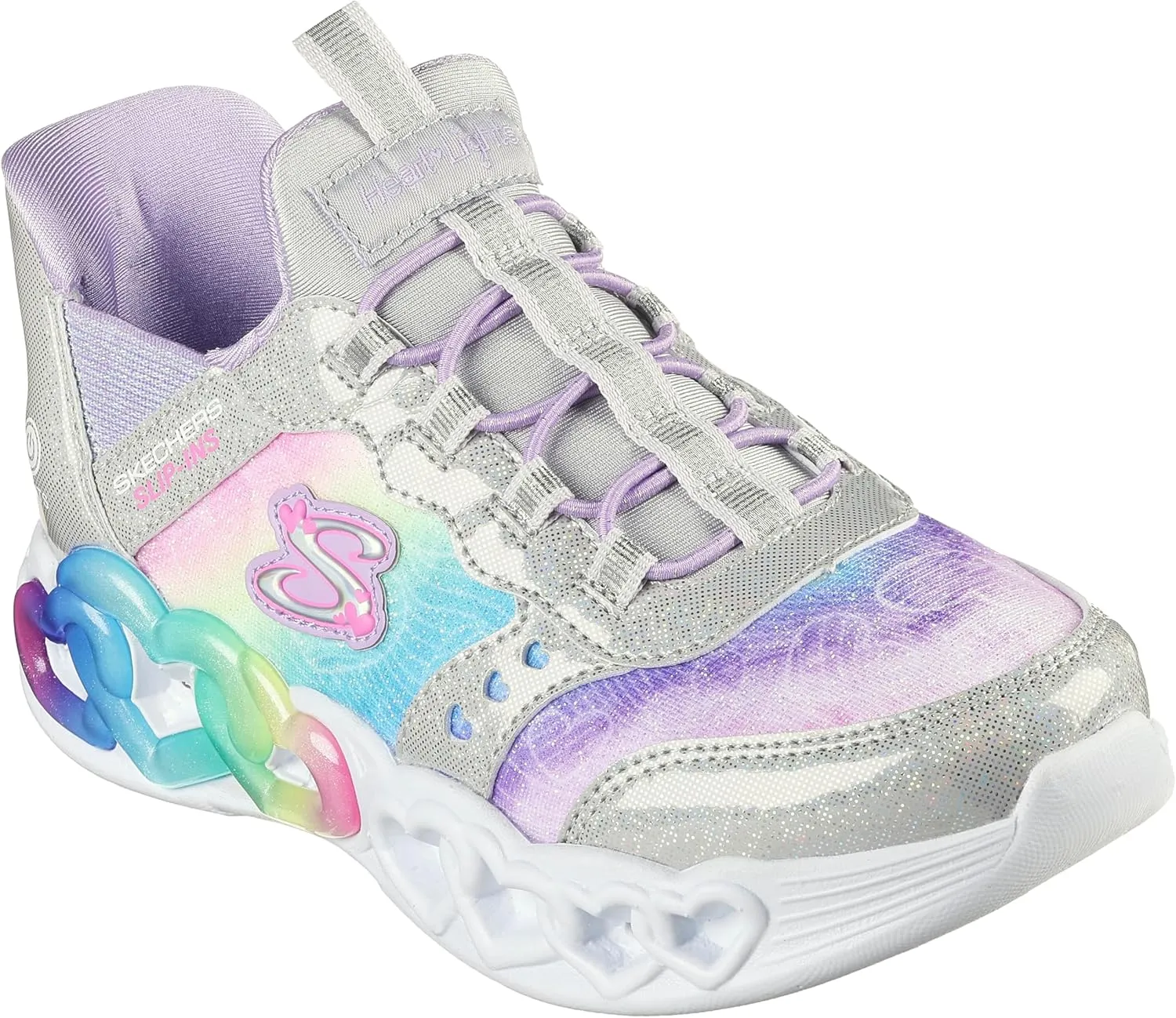 Skechers Girl's Infinite Heart Lights-Eternal Shimmer Sneaker