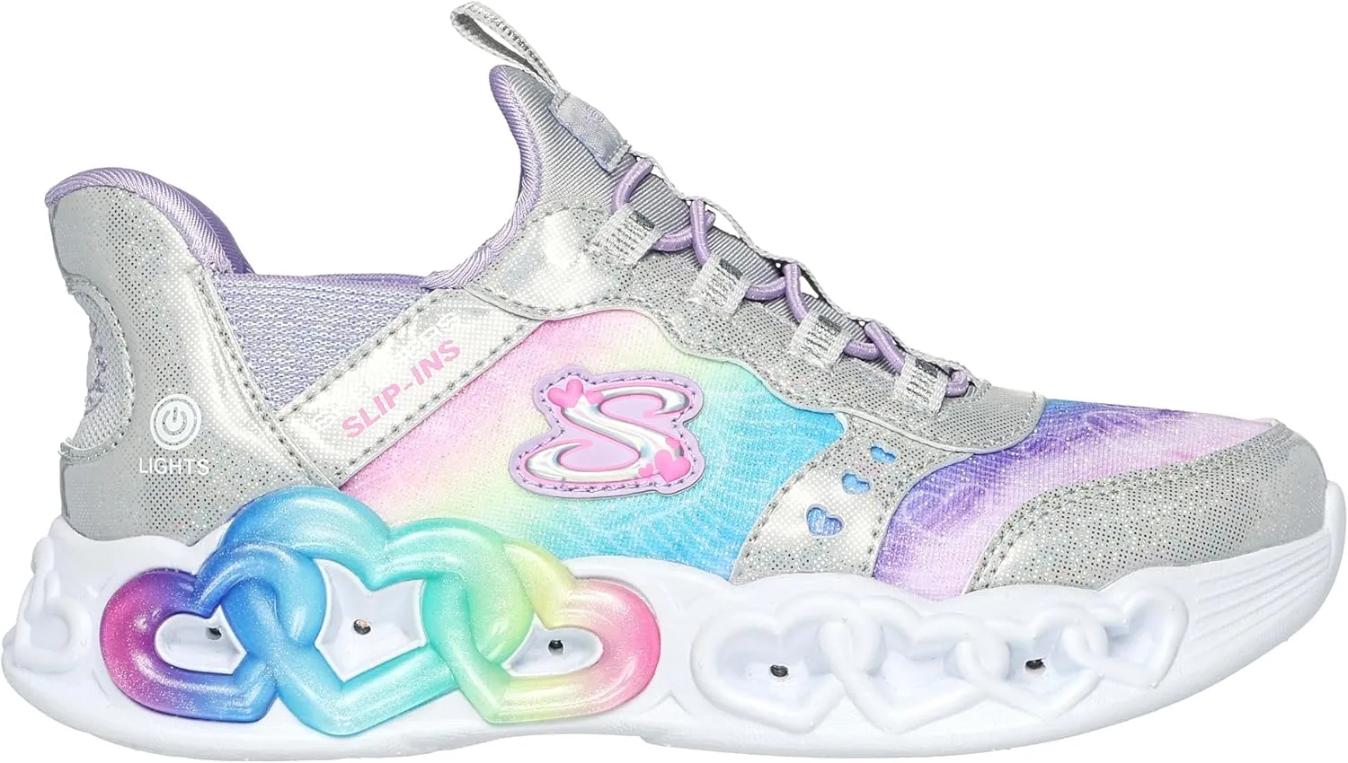 Skechers Girl's Infinite Heart Lights-Eternal Shimmer Sneaker
