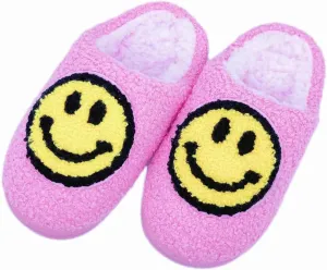 Smile Face Slippers Women Men Toddlers House Slippers for Kids Waterproof Sole Fuzzy Slide Boys Girls Slip-on Shoes for Women