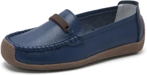 Solaud Women's Leather Loafers Comfort Soft Wild Driving Anti-Collision Penny Moccasins Nurses Work Daily Walking Flats Casual Shoes