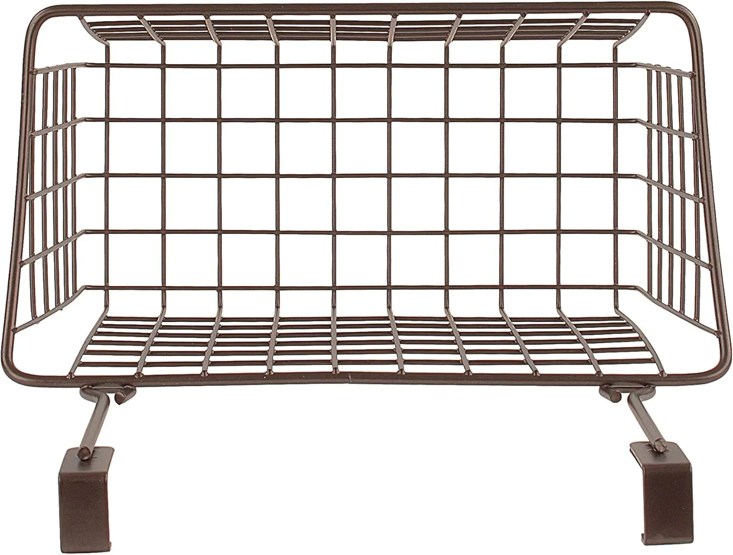 Spectrum Hanging Baskets for Organizing (Medium, Bronze) - Grid Over the Cabinet Wire Basket for Kitchen or Bathroom - Door Hanging Storage Organizer for Cleaning Supplies, Washcloths, & Hand Towels