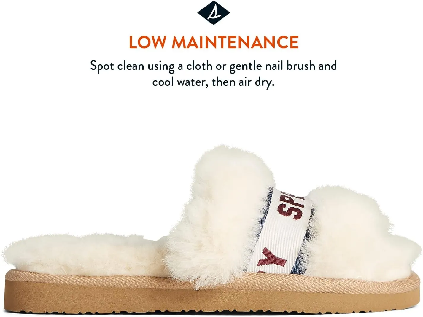 Sperry Women's Romy Sheepskin Slide - Fully Padded Heel-to-Toe With Genuine Shearling - Breathable Fur Slippers for Women