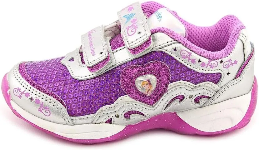 Stride Rite Baby Girl's Disney« Wish Lights Anna & Elsa H&L (Toddler) Magenta/Silver Sneaker 7.5 Toddler M