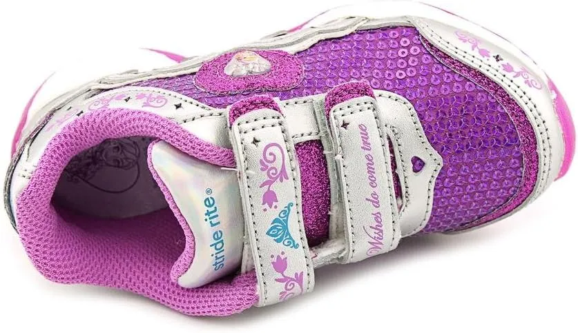 Stride Rite Baby Girl's Disney« Wish Lights Anna & Elsa H&L (Toddler) Magenta/Silver Sneaker 7.5 Toddler M