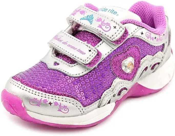 Stride Rite Baby Girl's Disney« Wish Lights Anna & Elsa H&L (Toddler) Magenta/Silver Sneaker 7.5 Toddler M