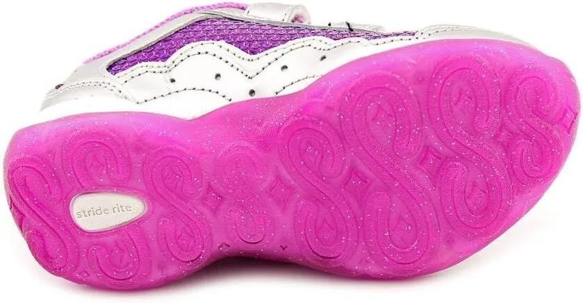 Stride Rite Baby Girl's Disney« Wish Lights Anna & Elsa H&L (Toddler) Magenta/Silver Sneaker 7.5 Toddler M