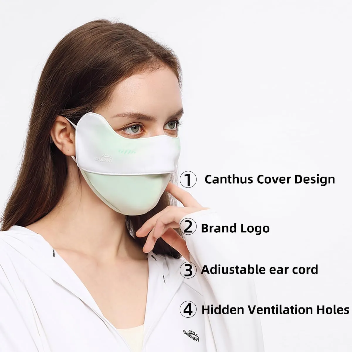 Sun Protection Face Cover UPF 50  Anti-UV Women Summer Mask Cooling Breathable Face Covering SLF5M040T