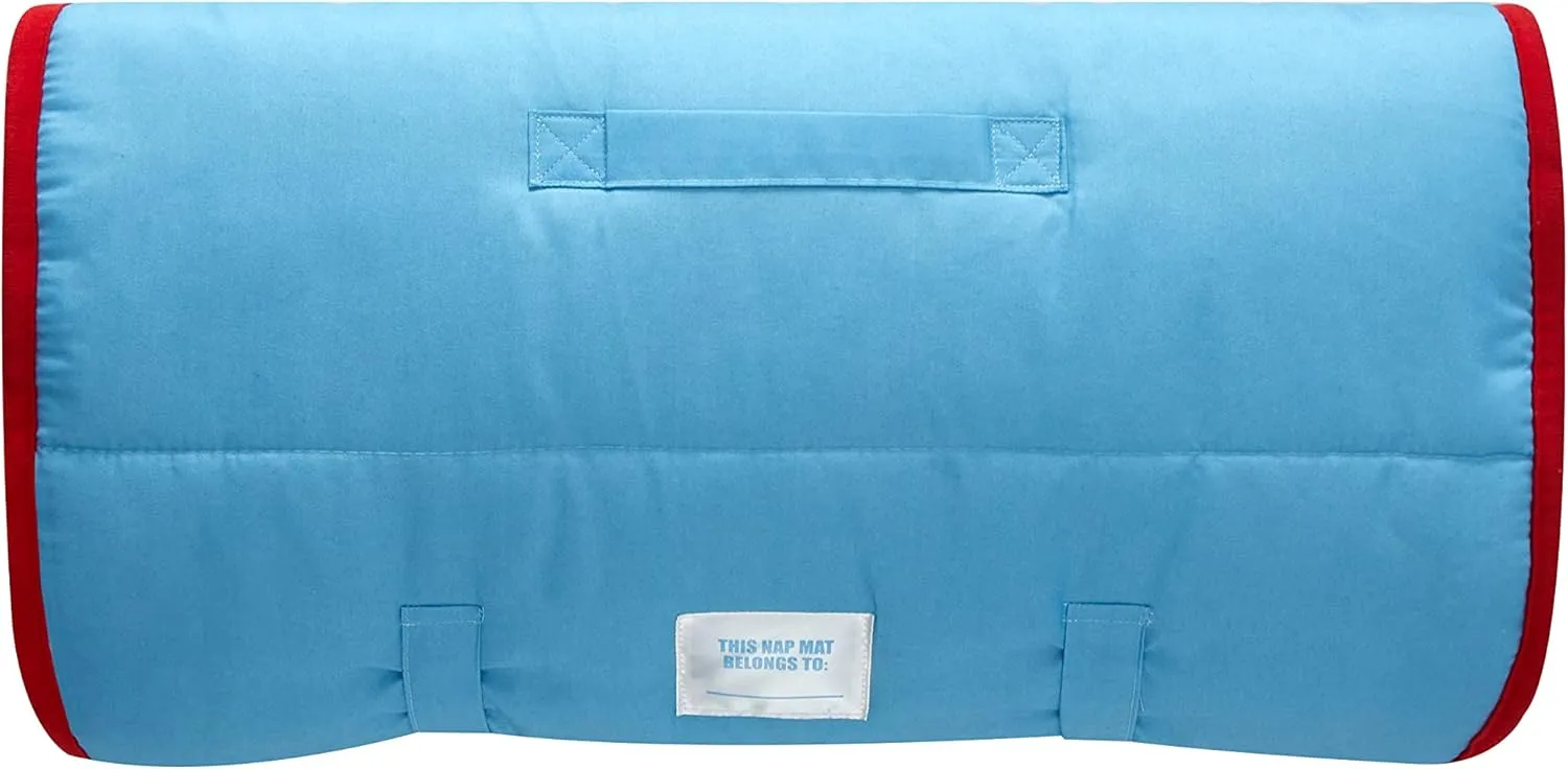 Super Soft Plush Toddler Quilted Nap Mat with Built in Blanket and Pillow