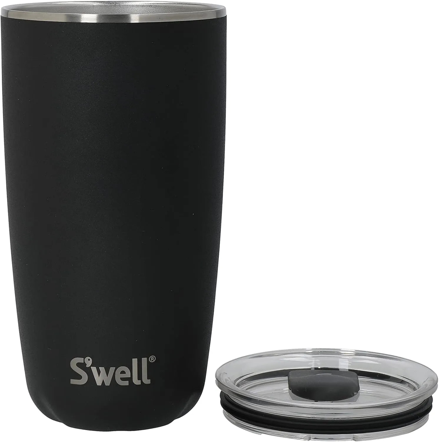 S'well Stainless Steel Tumbler with Slide-Open Lid, 18oz, Onyx, Triple Layered Vacuum Insulated Containers Keeps Drinks Cold for 12 Hours and Hot for 4, BPA Free