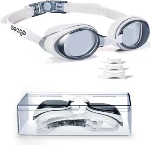 Swim Goggles Shortsighted Swimming Goggles Anti Fog UV Protection Fit for Adult Men Women Youth, No Leaking Tinted Flat Lens