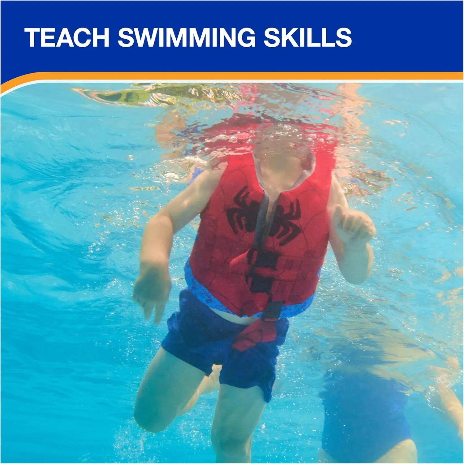 SwimWays Marvel Swim Trainer Life Jacket, US Coast Guard Approved Life Vest Kids Swim Vest, Pool Floats & Life Jackets for Kids 33-55 lbs, Spidey