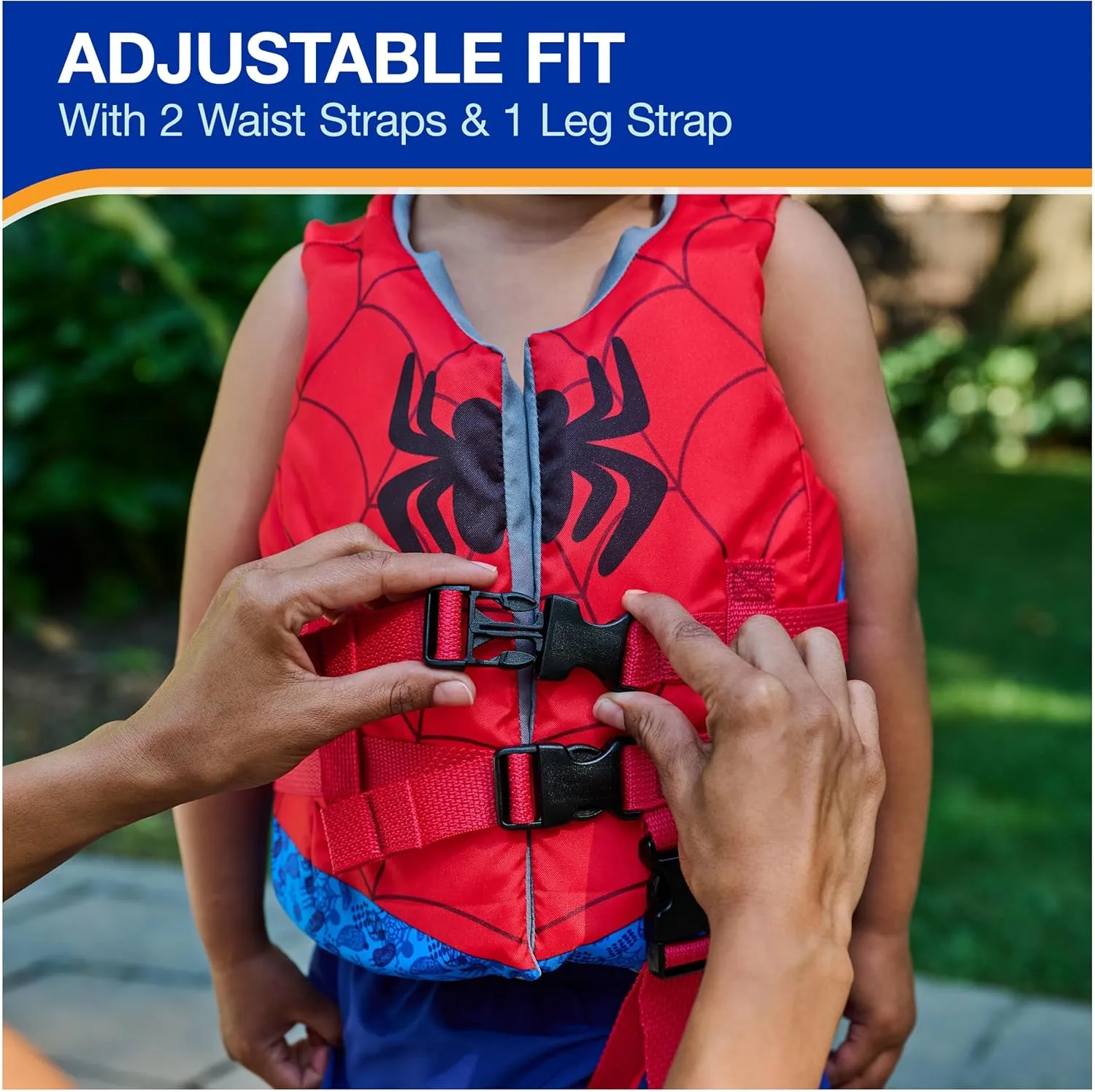 SwimWays Marvel Swim Trainer Life Jacket, US Coast Guard Approved Life Vest Kids Swim Vest, Pool Floats & Life Jackets for Kids 33-55 lbs, Spidey