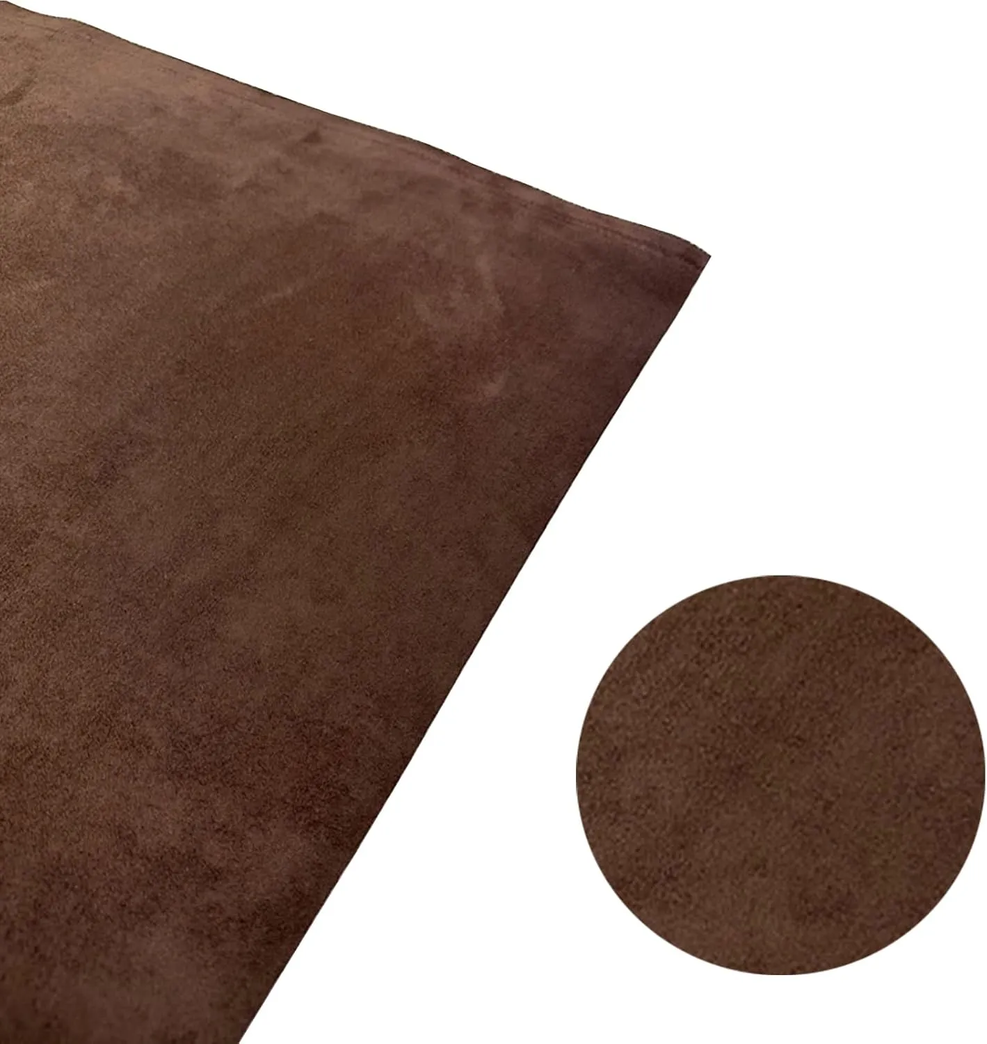 Teemall Dark Brown Suede Headliner Fabric with Foam Backing Automotive Roof Upholstery Headliner Fabric Craft Foam Backing for Car Replacement/Repair (60"×96")