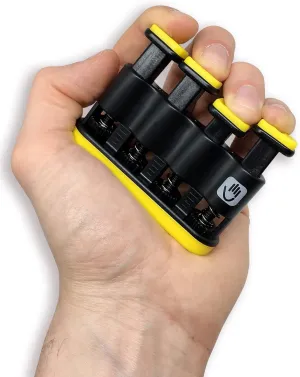 THE FINGER BLITZER - adjustable finger strength trainer and grip exerciser – the ultimate lower resistance hand conditioning rehab and therapy device, practice aid and instrument warm-up tool