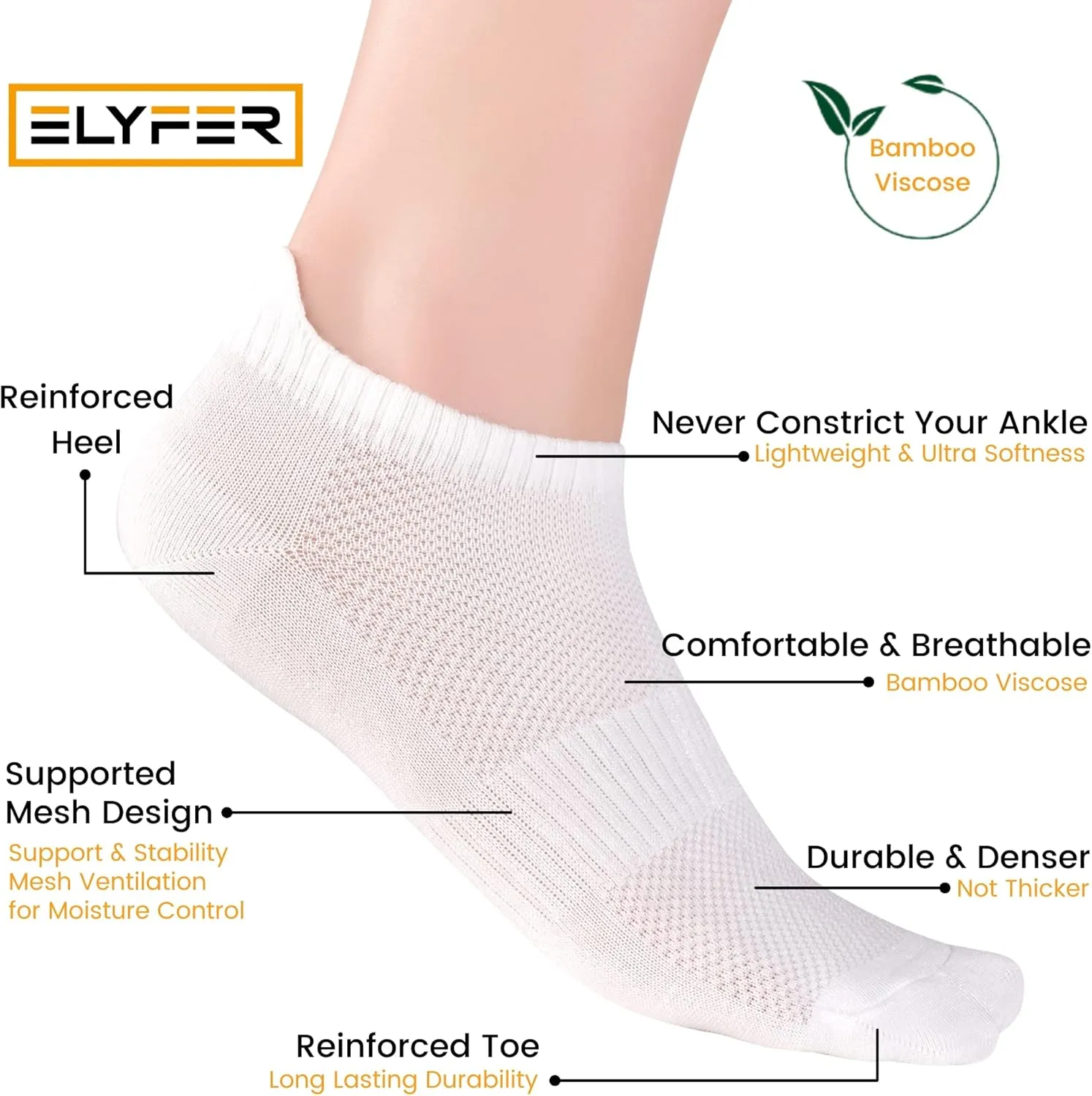 Unisex Thin Rayon Ankle Socks, Breathable Low Cut Athletic Running Sports Socks for Women and Men 4-8-12 Pairs