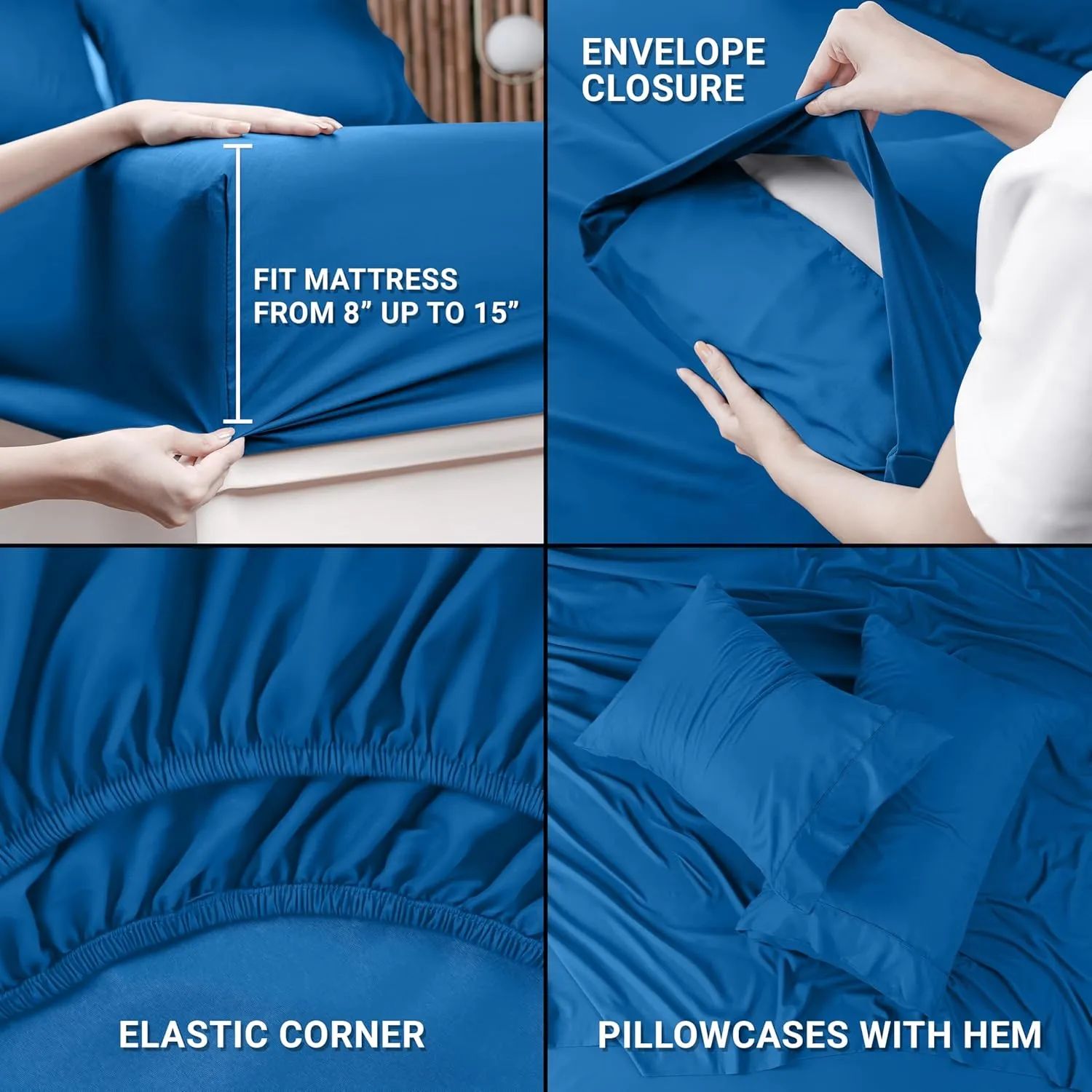 Utopia Bedding Twin Sheet Set – 3 Piece Bed Sheets for Twin Size Bed, Soft and Breathable Microfiber, Includes 1 Fitted Sheet, 1 Flat Sheet and 1 Pillowcase (Dusk Blue)