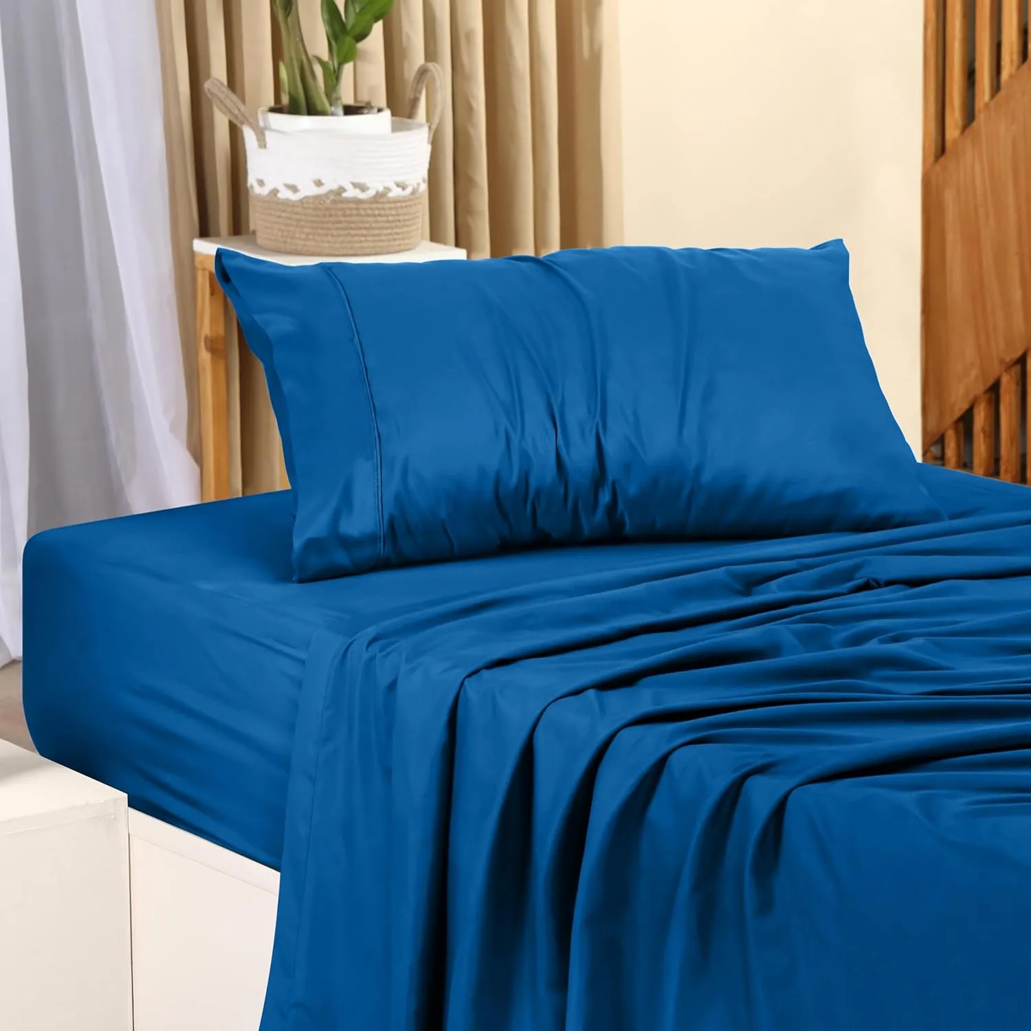 Utopia Bedding Twin Sheet Set – 3 Piece Bed Sheets for Twin Size Bed, Soft and Breathable Microfiber, Includes 1 Fitted Sheet, 1 Flat Sheet and 1 Pillowcase (Dusk Blue)