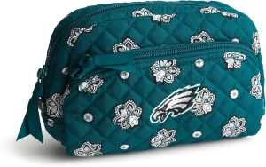 Vera Bradley Women's Cotton NFL Medium Cosmetic Makeup Organizer Bag (Multiple Teams Available)